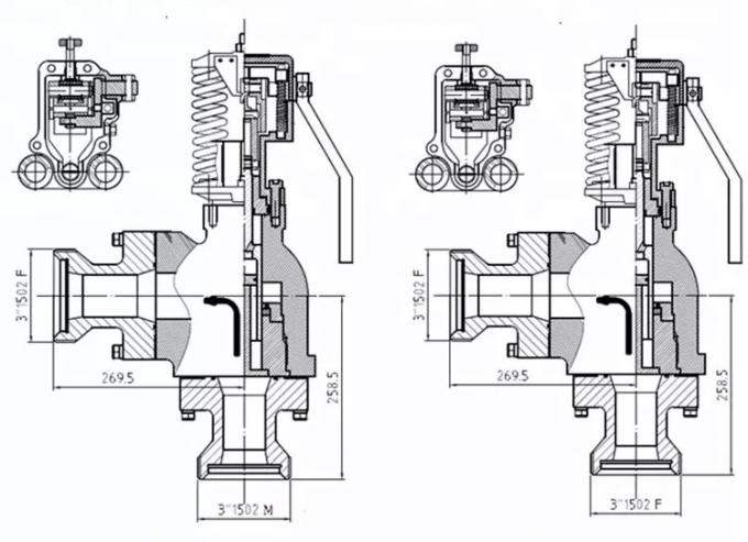 3 Inch Mud Pump Spare Parts  Male Connection Reset Relief Valve 5000PSI 1