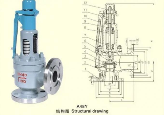 A48Y Full Bore Type Spring Loaded Safety Pressure Relief Valve With Wrench 0