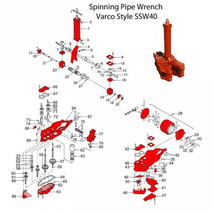 Type SSW40 Drilling Rig Spare Parts Pneumatic Safety Spinning Wrench Pipe Spinner 0