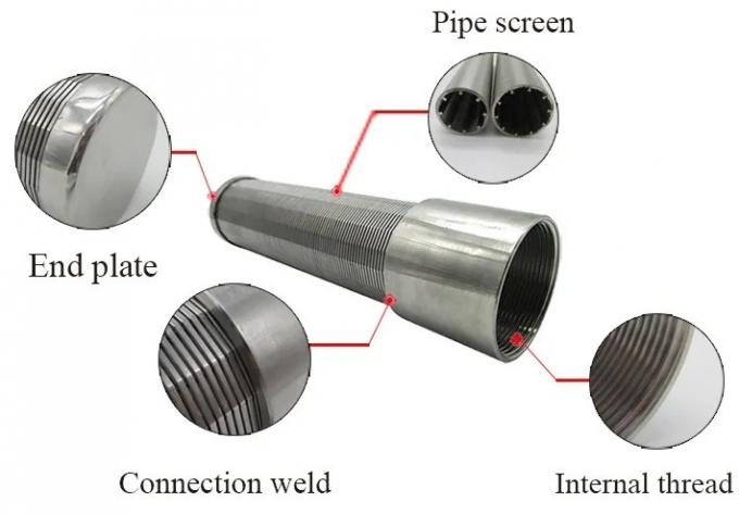 Stainless Steel 304 316 Drilling Rig Spare Parts Wedge Wire Screen Tube 0