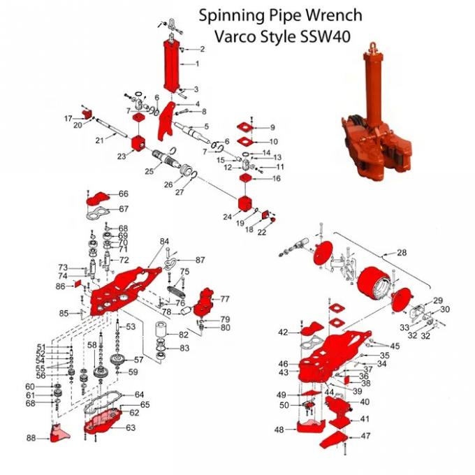 SSW40 Pneumatic Safety Spinning Wrench Tubular Handling Tools Drill Pipe Spinner 1