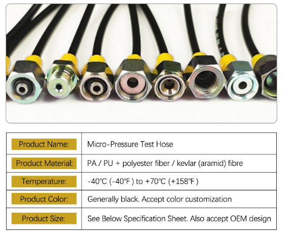 DN3 Drilling Instruments Pressure Gauge Micro Hydraulic Hose Test Testing Assembly High Pressure Test Point 0