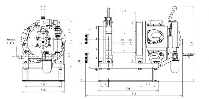 Drilling Rig Spare Parts Lifting Hauling Equipment QJL 0.5 / 40(A) / QJ5 / 220(B) Air Winch 1
