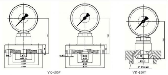 Hot sale Seismic Pressure Gauge 40MPA Drilling Instruments 60 / 120MPa Mud Pump Gauge 2