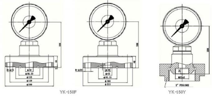Hot sale Seismic Pressure Gauge 40MPA Drilling Instruments 60 / 120MPa Mud Pump Gauge 3