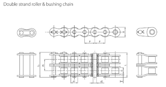 Oilfield Transmission Conveyor Roller Chain Alloy Steel Material